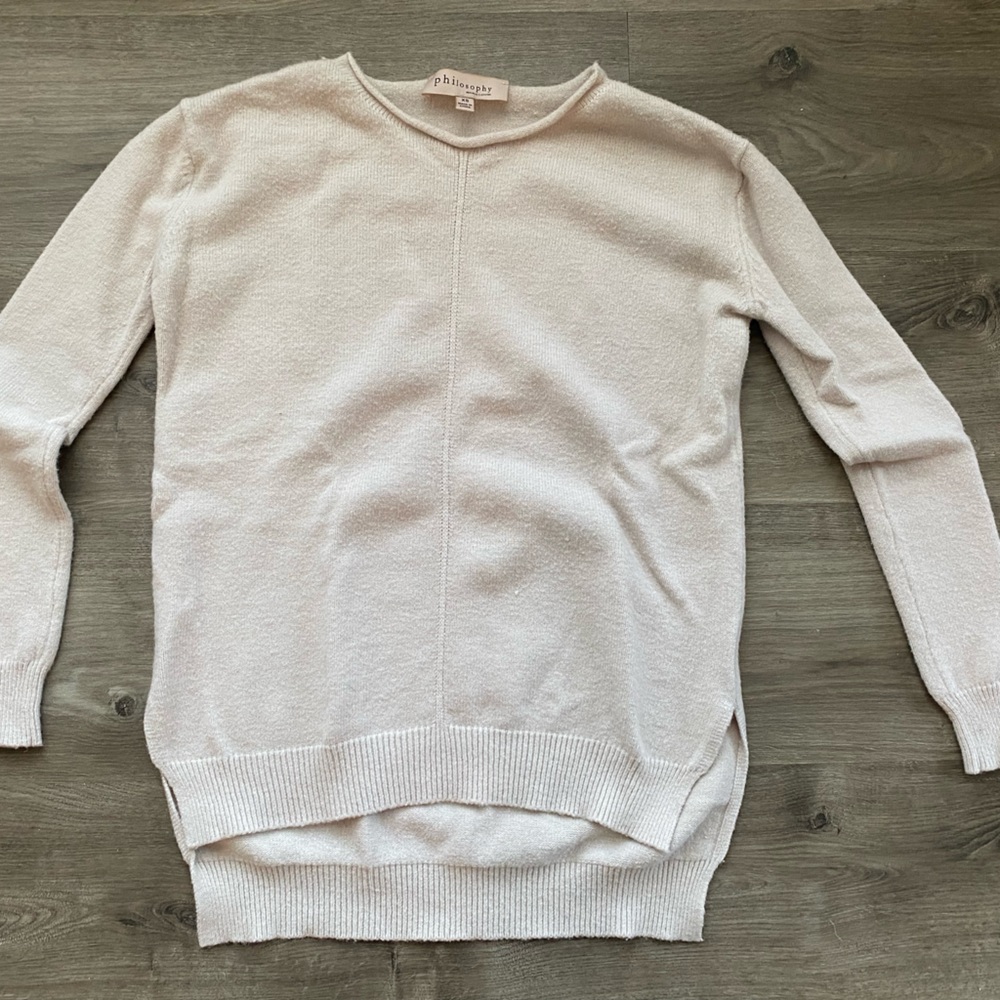 Soft cream long sleeve sweater top
